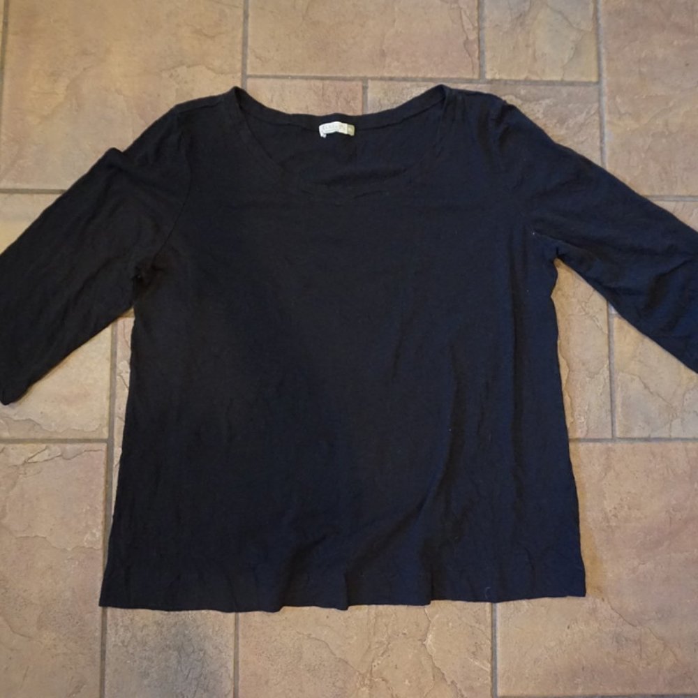 Black Chalet brand Three Quarter Sleeve Basic Top T-shirt GUC Size XL